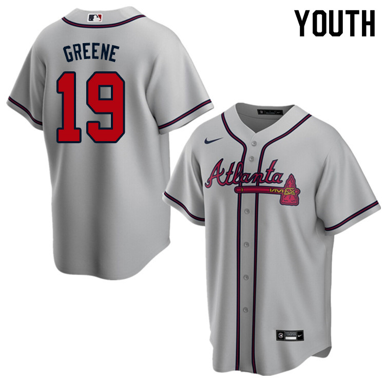 Nike Youth #19 Shane Greene Atlanta Braves Baseball Jerseys Sale-Gray